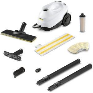 KARCHER STEAM CLEANER SC 3 EasyFix, 1900 W, 3.5 bar steam pressure, 1 Liter tank capacity, Heats up in just 30 seconds, Kills 99.99% of viruses & bacteria - 1.513-652 White/Black