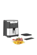 Air-fryer -Easy-fry-Grill-2-in-1-Airfryer-and-Grill -Digital-XXL-Flexcook-Divider-for-Dual-Cooking-6.5-L-1830 -W-EY801D27-Black-stainless-steel