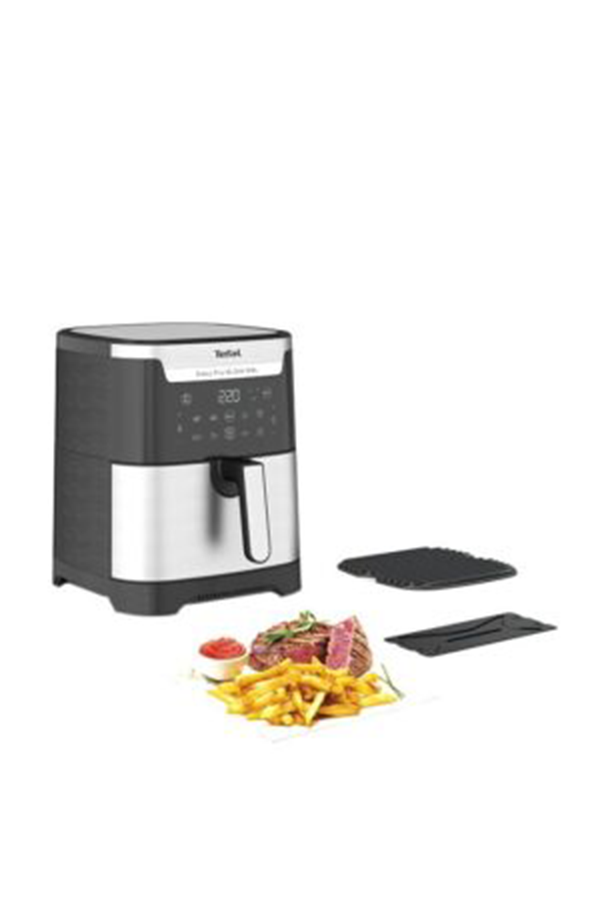 Air-fryer -Easy-fry-Grill-2-in-1-Airfryer-and-Grill -Digital-XXL-Flexcook-Divider-for-Dual-Cooking-6.5-L-1830 -W-EY801D27-Black-stainless-steel