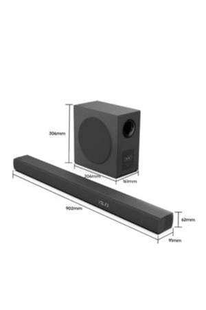 3.1 Channel Soundbar With 6.5-inch Wireless Subwoofer,Ezplay,Tv Mode, 3 Full-Range Speakers, 2 Tweeters, 480W Max Audio Power, 5.3 Wireless Bluetooth, Powered By DTS Virtual:X HS3100 Black