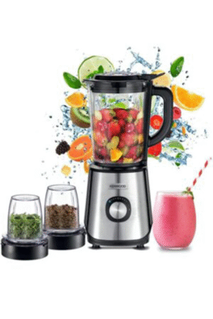 Glass Blender Smoothie Maker With Grinder Mill, Chopper Mill, Ice Crush Function 2 L 1000 W BLM45.720SS Silver/Clear/Black