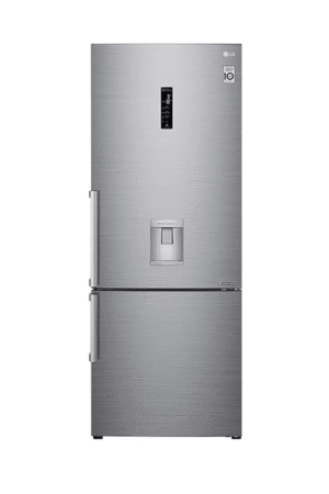 LG 446 Liter Bottom Freezer Refrigerators With Water Dispenser Inverter Linear Compressor Color Silver Model - GCF689BLCM (International Version).