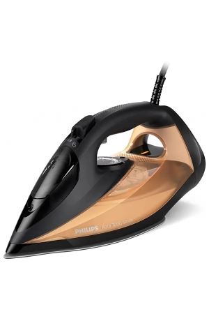 Steam Iron 7000 Series - 50g/min Continuous Steam, 250g Steam Boost, SteamGlide Elite Soleplate, Auto-Off, Vertical Steam, 300 ml 3000 W DST7040/86 Black/Gold