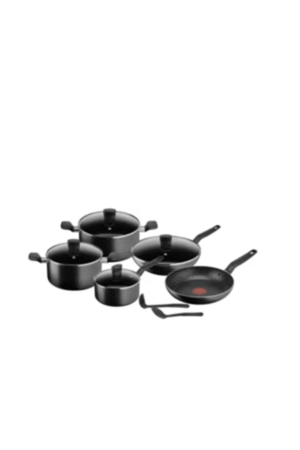 TEFAL Cookware Set | Dark Stone 11 Pcs Cooking Set | Non-Stick 9 kg 1 W B491SB85 black
