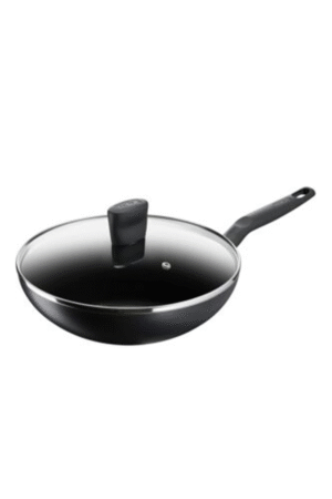 TEFAL Frying Pan | G6 Super Cook Wok pan 28 + Lid | Non Stick With Thermo Signal | Black | Aluminium | B4591684