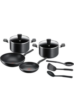 Tafel Aluminum Super Cook Non-Stick Cookware Set, Black, 9Pcs, B459S984, Exclusive
