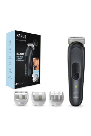 Braun Body Groomer 3 for Men, BG3340, Manscaping Tool, SkinShield Technology, Sensitive Comb, Lifetime Sharp Metal Blade, Body Groomer for Men