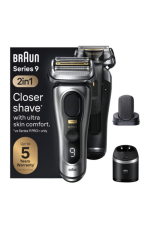 Braun Series 9 Pro+ Electric Shaver 9597cc 5 Pro Shaving Elements and Shave-Preparing ProComfort Head for Closeness & Skin Comfort, 6in1 SmartCare Center, Wet or Dry Use, Charging Stand