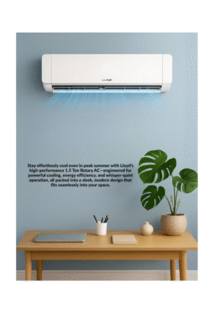 LLOYD - 1.5 Ton Non-Inverter Split Air Conditioner, Model G0S18B21WACK – 18,000 BTU High-Performance Cooling, T3 Climate Rating for Extreme Heat, Eco-Friendly R-410A Refrigerant, Auto-Restart Function, Four-Way Air Swing, Sleek White Design – Ideal for Medium-Sized Rooms and Offices