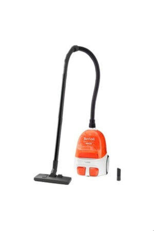 Tefal Micro Space Cyclonic TW3233 - Bagless Vacuum Cleaner, 1600W, 1L Dust Box Capacity, 2 Levels of Filtration, Easy Dust Removal, Ultra-Compact, Papaya