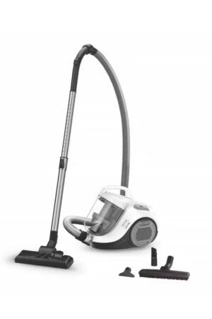 Tefal Swift Power Cyclonic TW2947 - Bagless Vacuum Cleaner, 750W, 1.2 Dust Box Capacity, 3 Levels of Filtration, 7.55m In use Radius, Compact Design for Handling, Snow White