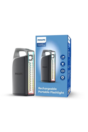 1000 Lumens ABS Multi-Functional Emergency Rechargeable Flashlight 28.6 x 8.6 x 15 cm SFL3402/56 Grey/Black