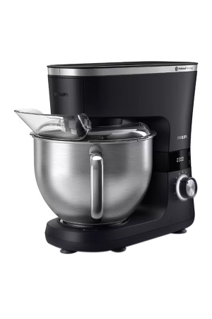 Kitchen Machine - With 4 Accessories: including 5.5L Bowl, Whisk, Beater & Hook, 8 Speed Settings, 5.5 L 1000 W HR7962/01 Black