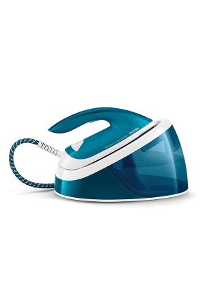 Philips PerfectCare Compact Essential Steam Generator Iron - 2400W, 120g/min Continuous Steam, 1.3L, OptimalTEMP Technology, Blue/White - GC6815/26