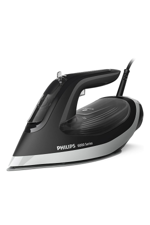 Philips Steam Iron 6000 Series - 2600W, 45g/min Continuous Steam, 190g Steam Boost, SteamGlide Plus Soleplate, 300ml Water Capacity, Black/Silver - DST6120/86
