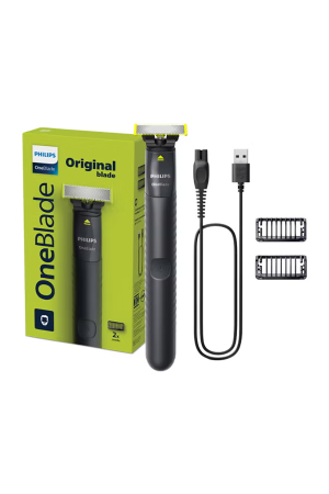 OneBlade QP1424/10,Trim, Edge & Shave Any Length,2 Stubble Combs, Dual-Sided Blade,Wet & Dry Use, 30min Cordless QP1424/10Black/Lime 0.15grams
