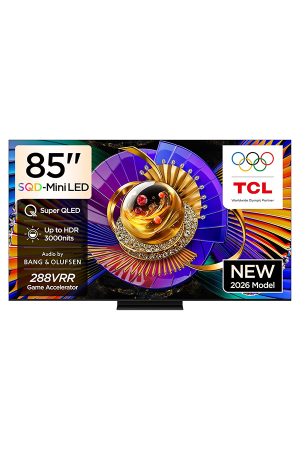 TCL 85 Inch C79L SQD-Mini LED 4K Smart Google TV (2026 Model) – 85C79L QD-Mini LED Television with Dolby Vision IQ, 144Hz Gaming, Bang & Olufsen Audio