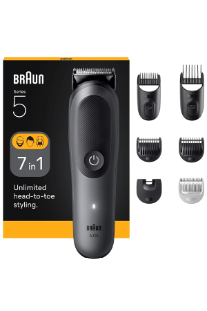 Braun All-in-One Series 5 AIO5520 7-in-1 Grooming Kit for Men – Ultra Sharp Blade, SensitiveTrim Technology, Beard, Hair & Body Trimmer