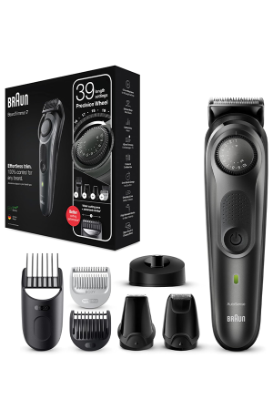 Braun Beard Trimmer 7 BT7350 for Men – Precision Beard & Hair Trimmer with 39 Length Settings, Rechargeable Cordless Grooming Kit