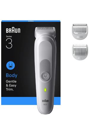 Braun Body Groomer Series 3 BG3530 for Men – 3 Grooming Tools, Body Hair Trimmer & Shaver, Rechargeable Wet & Dry Grooming Kit