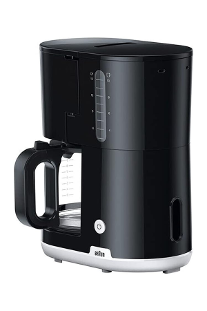 Braun Breakfast1 Filter Coffee Maker KF1100BK, AromaCafe OptiBrew System, 10 Cups Capacity, 1000W, Automatic Shut Off, Dishwasher Safe Parts, Black