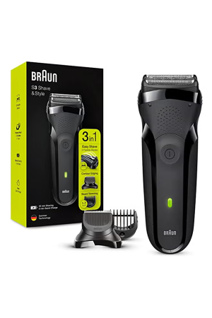 Braun Series 3 Shave&Style 300BT Electric Shaver & Beard Trimmer for Men with 5 Combs, Rechargeable Cordless Razor – Black