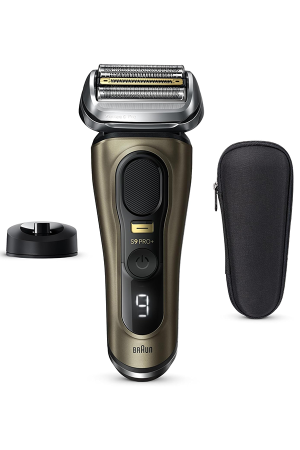 Braun Series 9 Pro+ 9519s Wet & Dry Rechargeable Electric Shaver for Men with 5+1 Shaving Elements, Precision ProTrimmer, 60 Min Battery – Gold