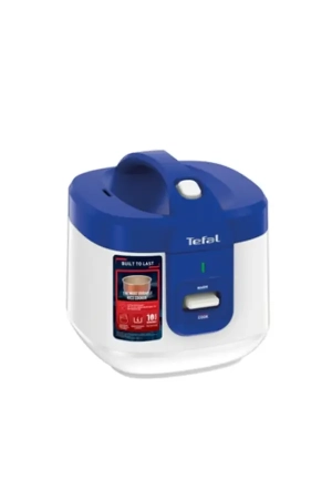 Tefal Everforce Mechanical Rice Cooker 1.5L 600W | 8-Cup Capacity | Non-Stick Inner Pot | Keep Warm Function | RK361165 White/Blue