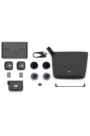 DJI Mic Mini Wireless Microphone (2 Transmitters + 1 Receiver + Charging Case) with Noise Cancellation, Long Battery Life & Compact Design – Black