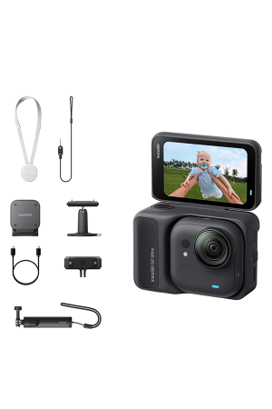 Insta360 GO Ultra Creator Bundle Midnight Black 4K Mini Action Camera with FlowState Stabilization, Magnetic Mount, Mini Tripod & POV Vlogging Accessories