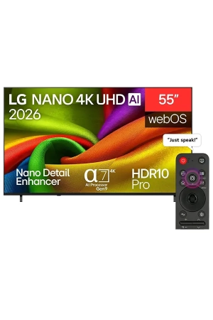 LG 55 Inch NANO84 4K UHD AI Smart TV 55NU840B6LA (2026 Model) | α7 AI Processor 4K Gen9 | NanoCell | HDR10 Pro | webOS 26 | AI Magic Remote | Black