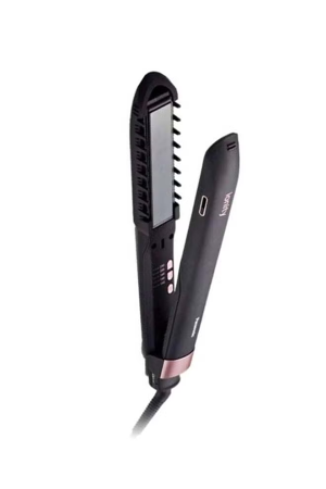 Panasonic EH-HV70 Hair Straightener & Curler with Ionic Technology, Keratin & Coconut Oil Ceramic Plates, 5 Heat Settings – Black/Rose Gold