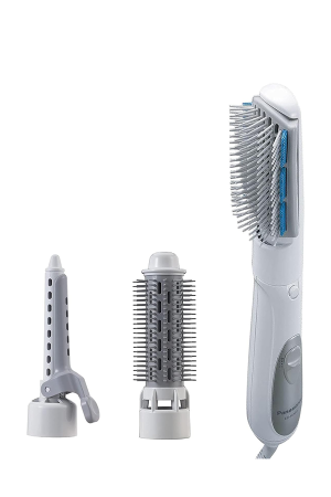 Panasonic EH-KA31 3-in-1 Hair Styler with Hot Air Brush, 3 Attachments, Dry, Straighten & Curl – White