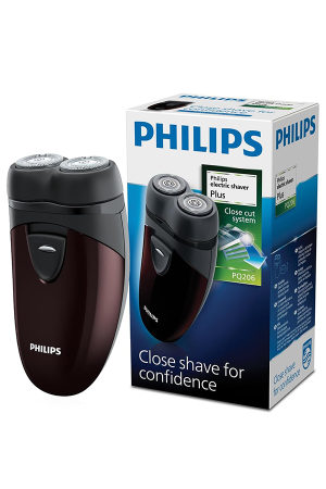 Philips Electric Shaver PQ206/18 – Battery Powered Travel Shaver with Floating Heads, CloseCut Blades, 60 Minutes Cordless, Cleaning Brush & Protective Cap