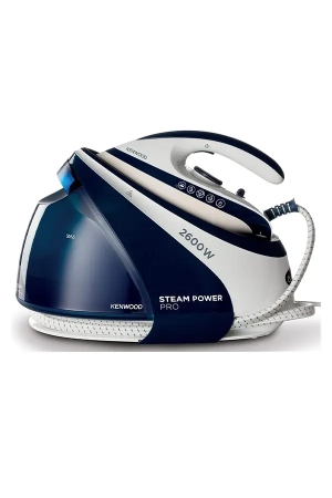 Kenwood SSP70.000WB Steam Generator Iron 2600W with 1.8L Water Tank, 7 Bar Pressure & Ceramic Soleplate – White/Blue