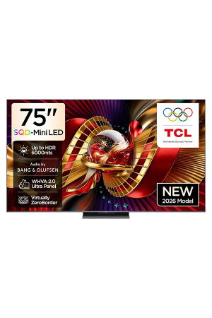 TCL 75C89L 75 Inch SQD-Mini LED 4K Smart Google TV 2026 Model | 144Hz Gaming TV with AiPQ Processor & Bang & Olufsen Sound