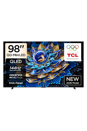 TCL 98T8D 98 Inch 4K QD-Mini LED Smart Google TV with 144Hz, Dolby Atmos & Game Master (2026 Model)