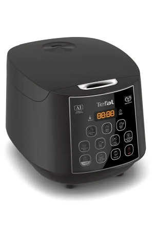 Tefal Easy Rice Max Fuzzy Logic Rice Cooker 1.8L 806W | 12 Cooking Programs | Spherical Non-Stick Pot | Automatic Keep Warm | RK7378 Black
