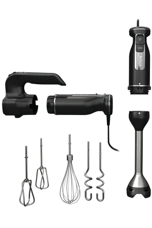 Ninja Foodi 3-in-1 Hand Blender, Hand Mixer & Chopper CI100ME – 850W Food Processor with 3 Attachments, 5 Mixing Speeds, 2 Blending Speeds, Black, 2-Year Warranty