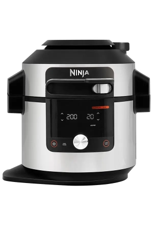 Ninja Foodi MAX 15-in-1 SmartLid Multi-Cooker 7.5L with Smart Cook System, Pressure Cooker, Air Fryer, Steam Cooker & Grill, Black/Silver, OL750ME