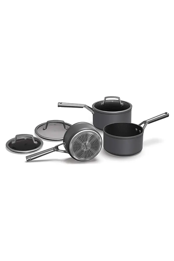 Ninja ZEROSTICK Premium 3-Piece Saucepan Set with Glass Lids
