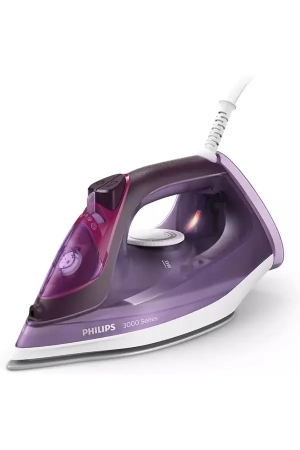 Philips 3000 Series Steam Iron 2600W, 40g/min Continuous Steam, 200g Steam Boost, 300ml Water Tank, Ceramic Soleplate – DST3041/36 Purple