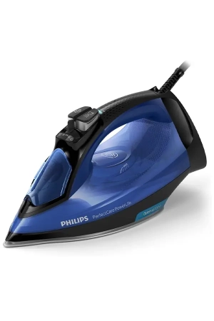 Philips PerfectCare Steam Iron 2500W with OptimalTEMP Technology, 45g/min Continuous Steam, 180g Steam Boost, 300ml Water Tank & Auto Shut-Off – GC3920/26 Blue/Black