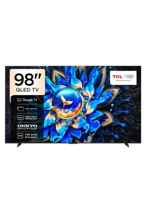 TCL 98 Inch T8C QD-Mini LED 4K Smart Google TV (2026 Model) | 144Hz Refresh Rate | HDR High Brightness | AiPQ Pro Processor | 93% DCI-P3 | Slim Uni-Body Design | 98T8C