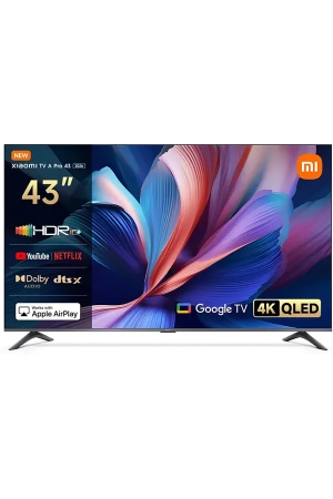 Xiaomi TV A Pro 43 Inch 2026 4K QLED Google TV – Dolby Audio, DTS:X, DTS Virtual:X, MEMC, HDR10+, 360° Bluetooth Remote, Premium Metal Finish