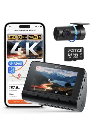 70mai A800SE-1 4K UHD Dash Cam | GPS, HDR, Super Night Vision, Wi-Fi & ADAS