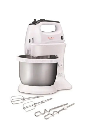 Moulinex HM3121B1 QuickMix Hand Mixer with 3.5L Stainless Steel Bowl, 300W